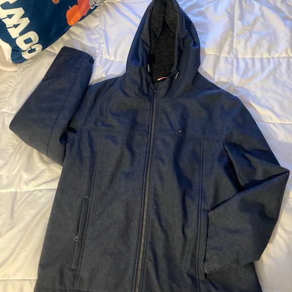 Tommy Hilfiger Sherpa-lined, Soft Shell Hooded Jacket - Picture 1 of 7